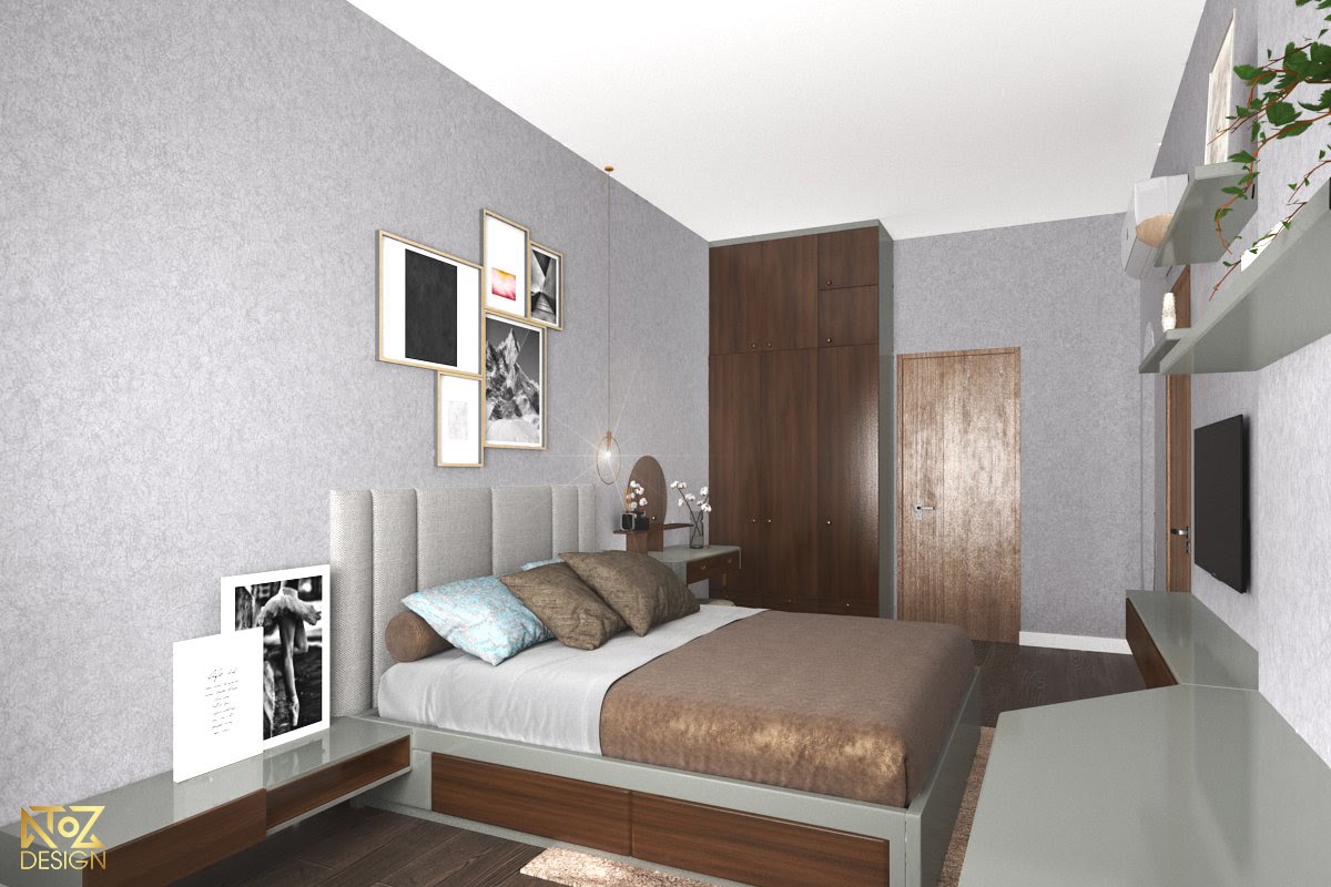 Với một số chi tiết nội thất gỗ cao cấp tạo thêm sự hài hòa cho không gian phòng ngủ