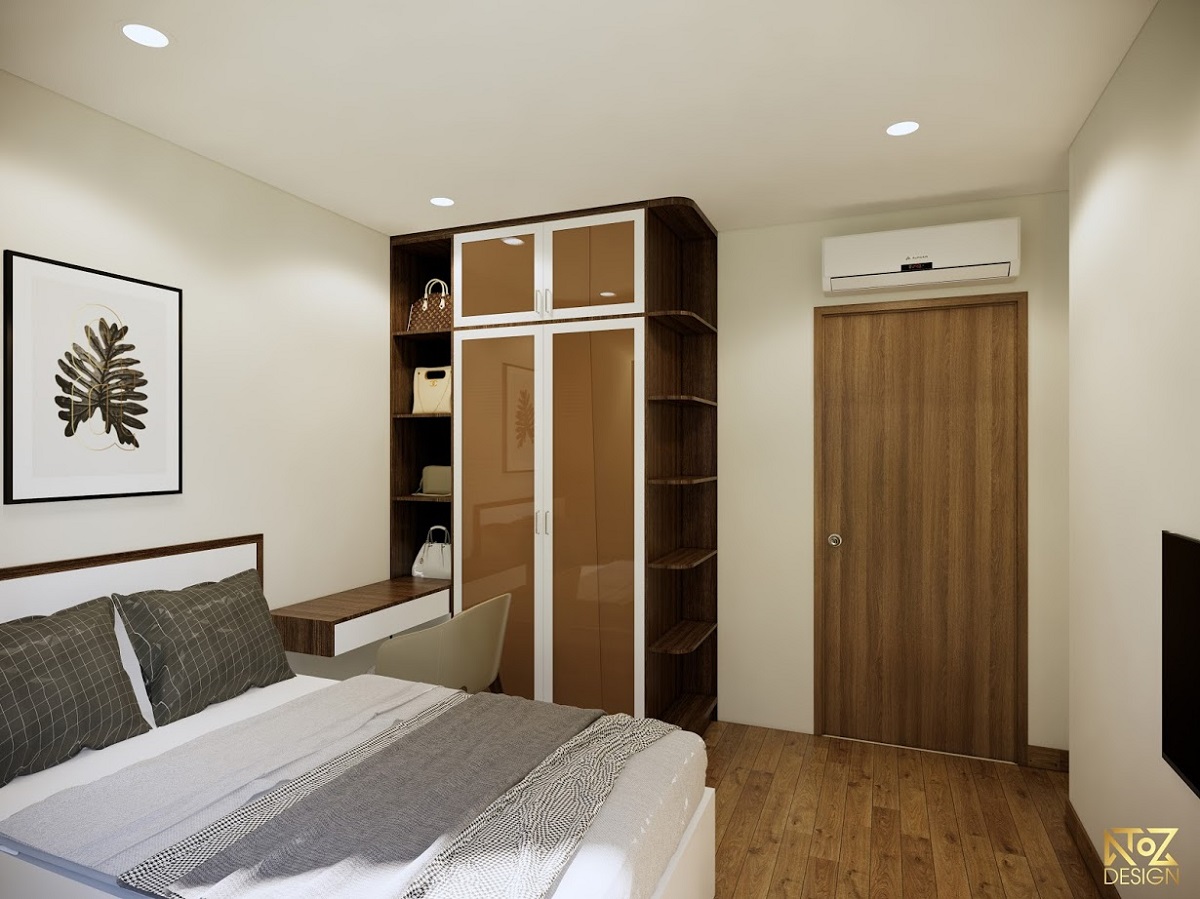 Phòng ngủ thiết kế đơn giản với không gian diện tích nhỏ