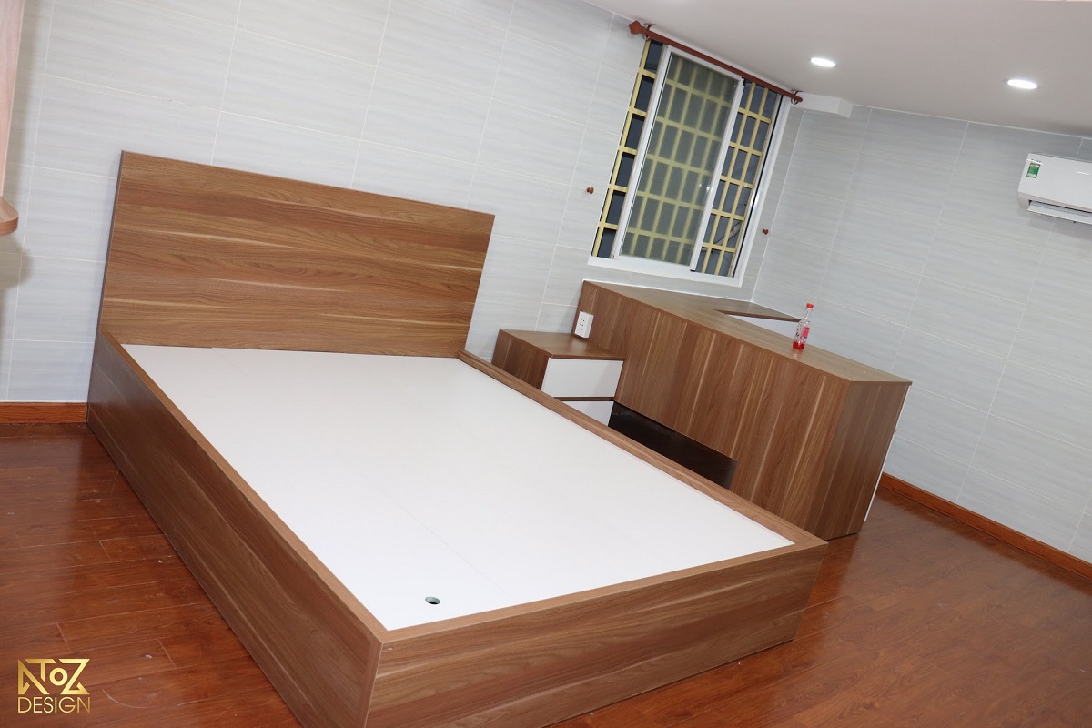 Quá trình hoàn thiện không gian phòng ngủ sang trọng với nội thất gỗ