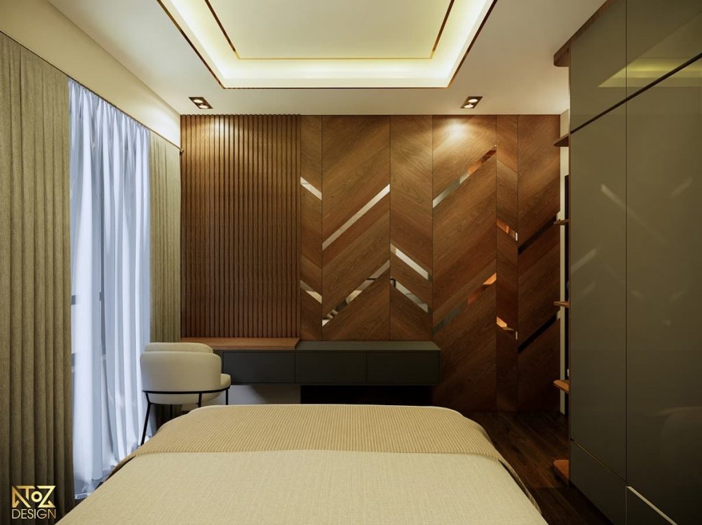 Nội thất gỗ công nghiệp góp phần tạo ra những điểm nhấn của phòng ngủ